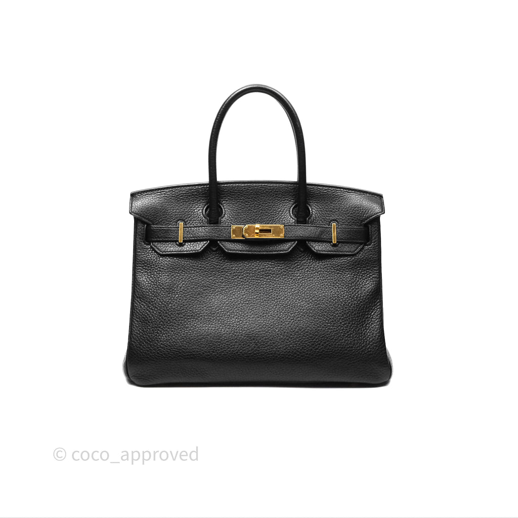 Hermès Birkin 30 Retourne Noir 89 Clemence Gold Hardware