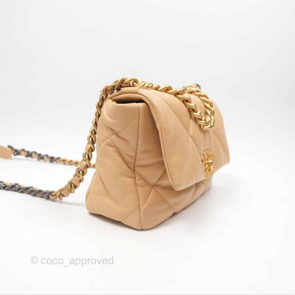 Chanel 19 Small Beige Mixed Hardware