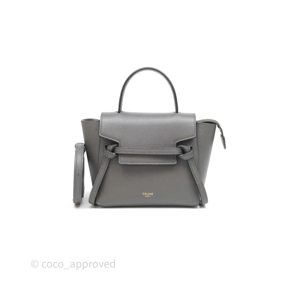 Celine Pico Belt Bag Grey Grained Calfskin Gold Hardware