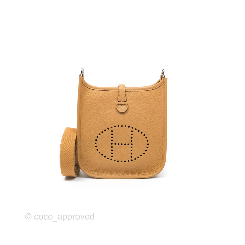 Hermès Mini Evelyne 16 Biscuit 48 Clemence Palladium Hardware