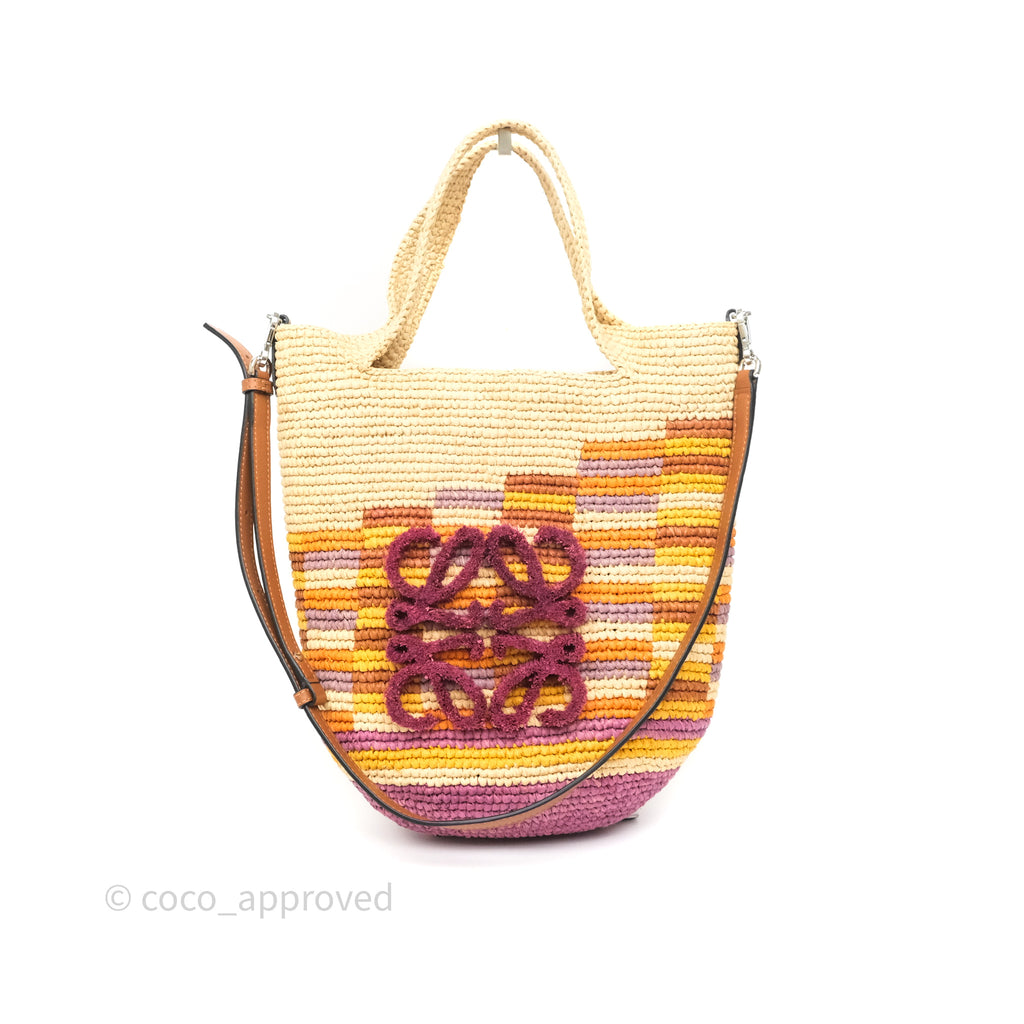Loewe x Paula’s Ibiza Slit Mini Rainbow Raffia Bag
