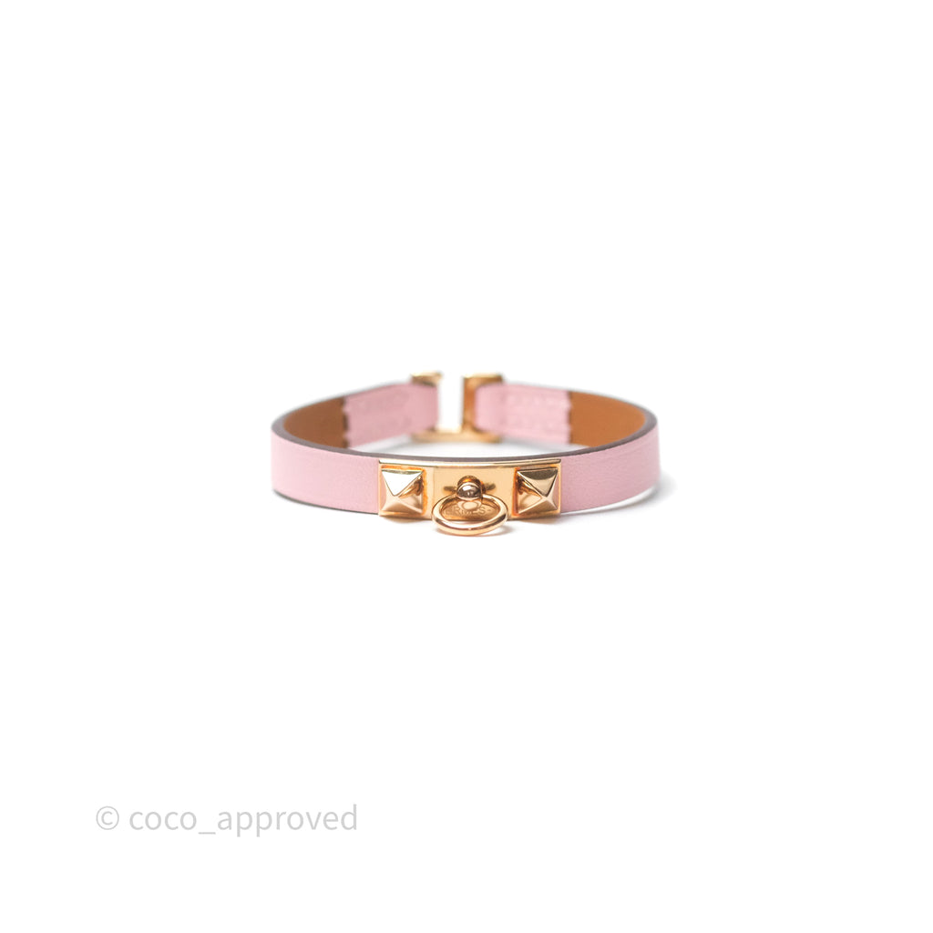 Hermès Rivale Mini Bracelet Rose Sakura 3Q Swift Rose Gold Hardware