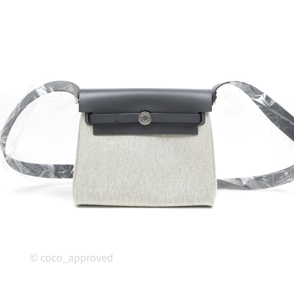 Hermès Herbag Zip 20 Mini Ardoise 85 Canvas Palladium Hardware