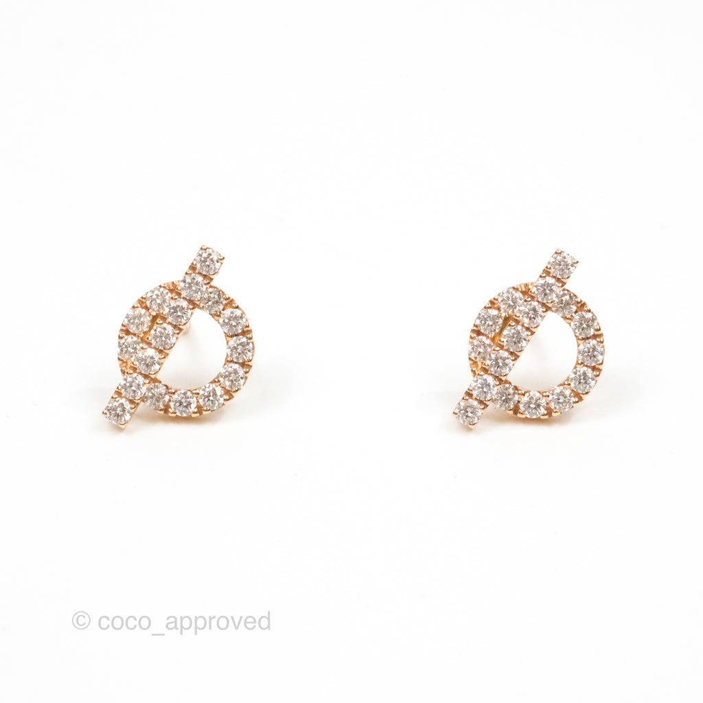 Hermès Boutons d'oreilles Finesse Earrings Rose Gold Diamonds