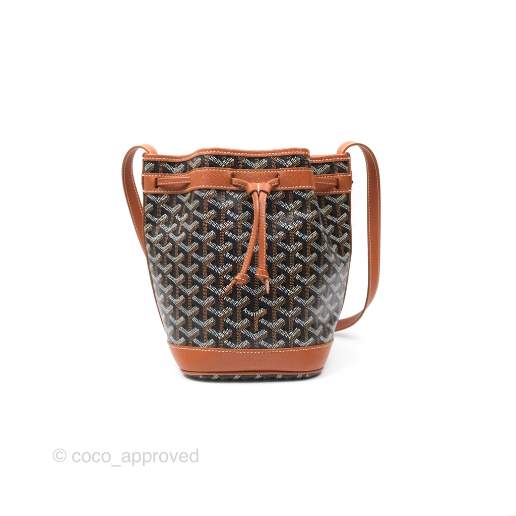 Goyard Petit Flot Bucket Bag Black & Tan Goyardine