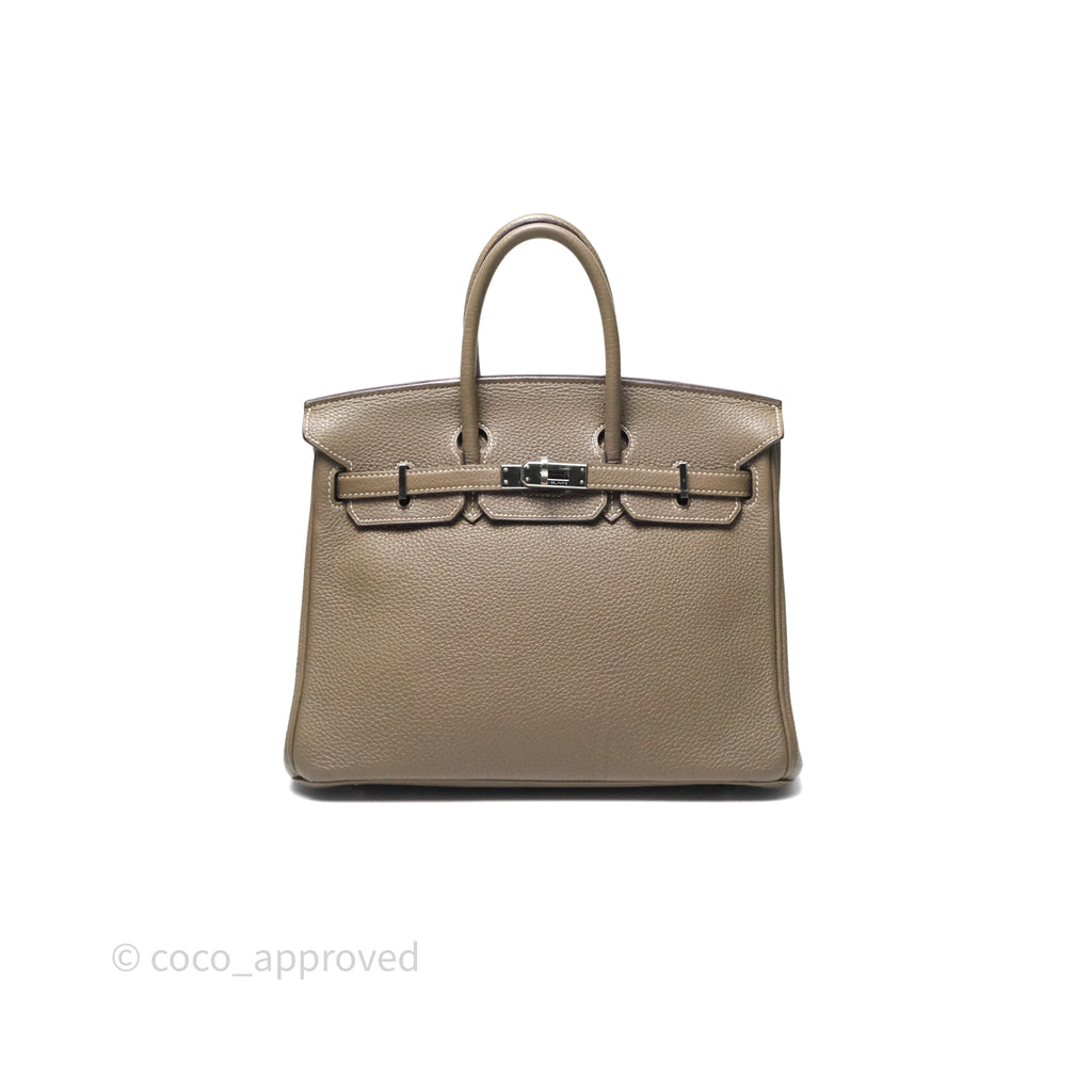 Hermes Birkin 25 Retourne Etoupe 18 Togo Palladium Hardware
