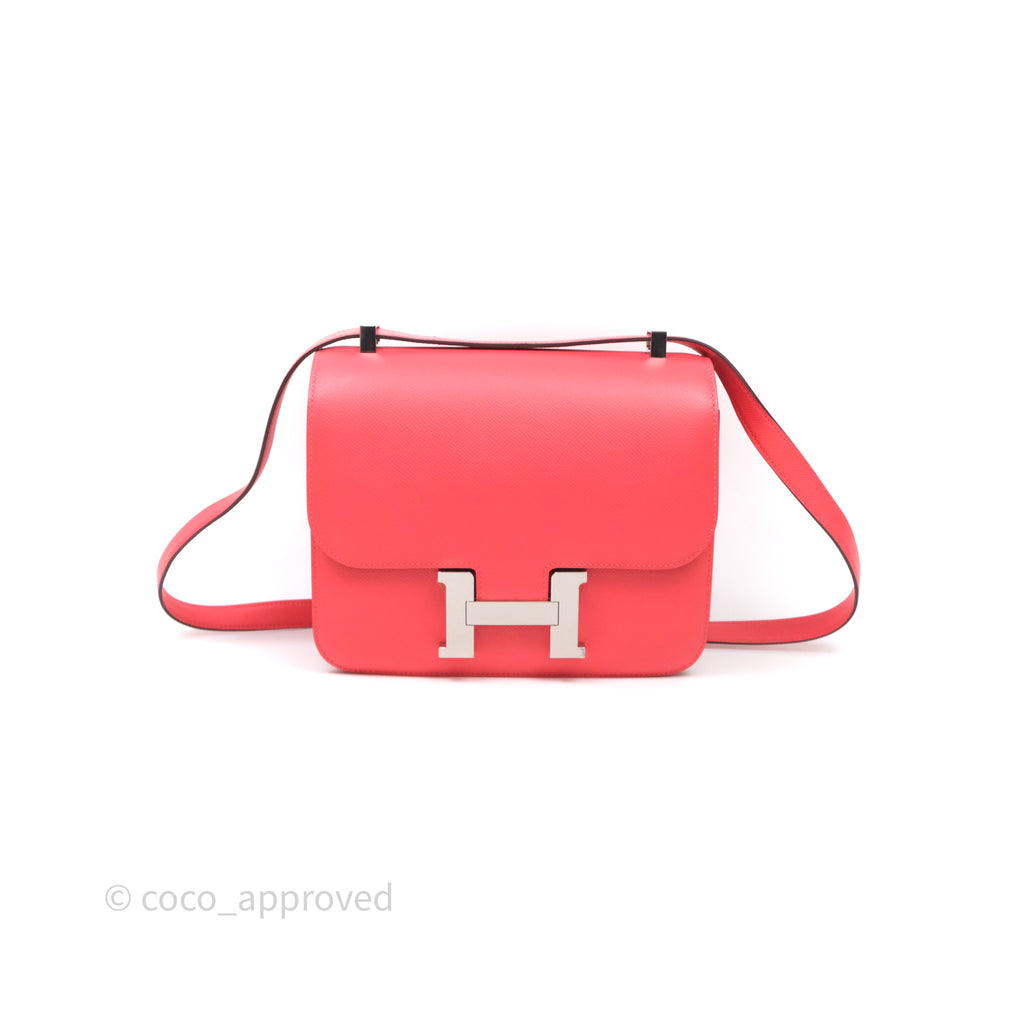 Hermès Constance 24 Rose Jaipur T5 Epsom Palladium Hardware