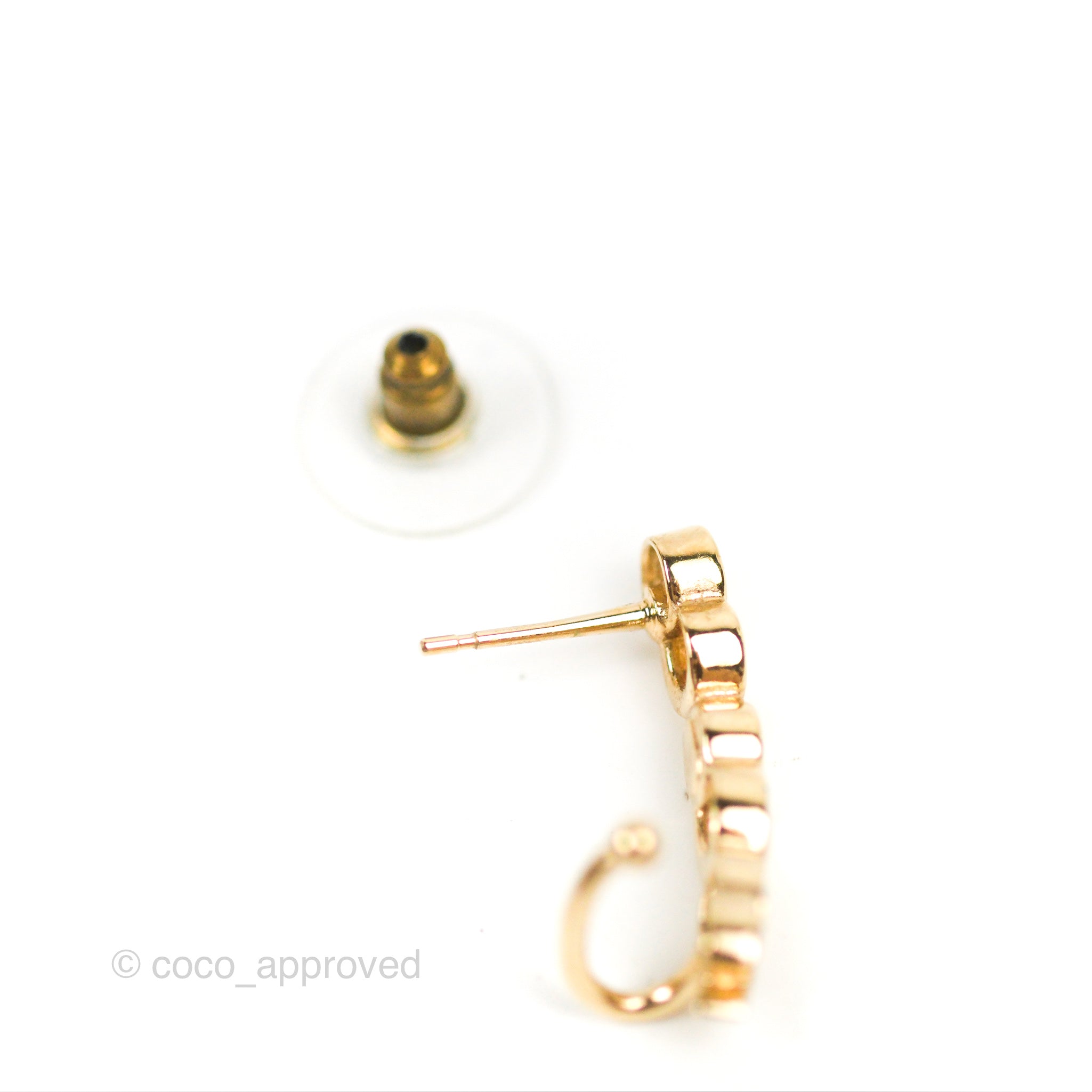 Chanel CC Coco Crystal Earrings Ear Cuff Gold Tone 22P – Coco Approved  Studio