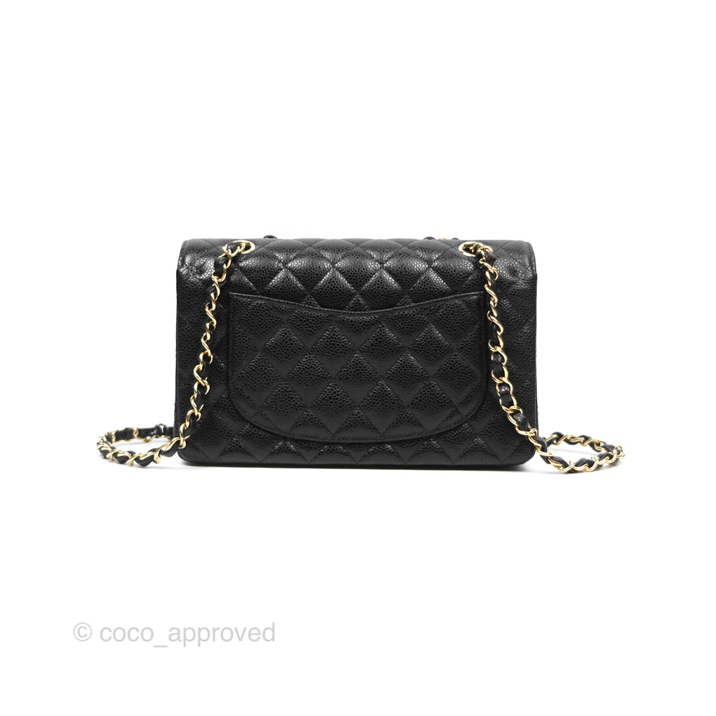 Chanel Small Classic Quilted Flap Black Caviar Gold Hardware