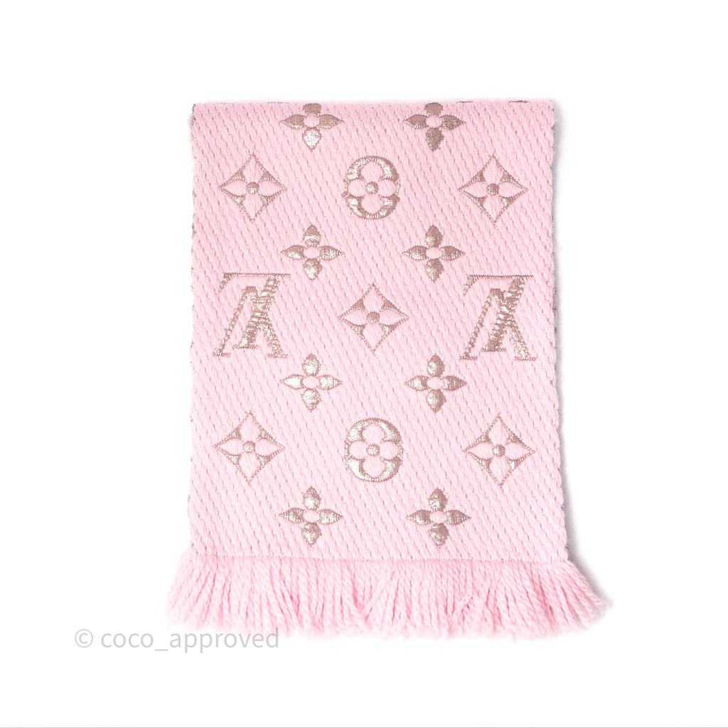 Louis Vuitton Logomania Scarf Pink Wool Silk