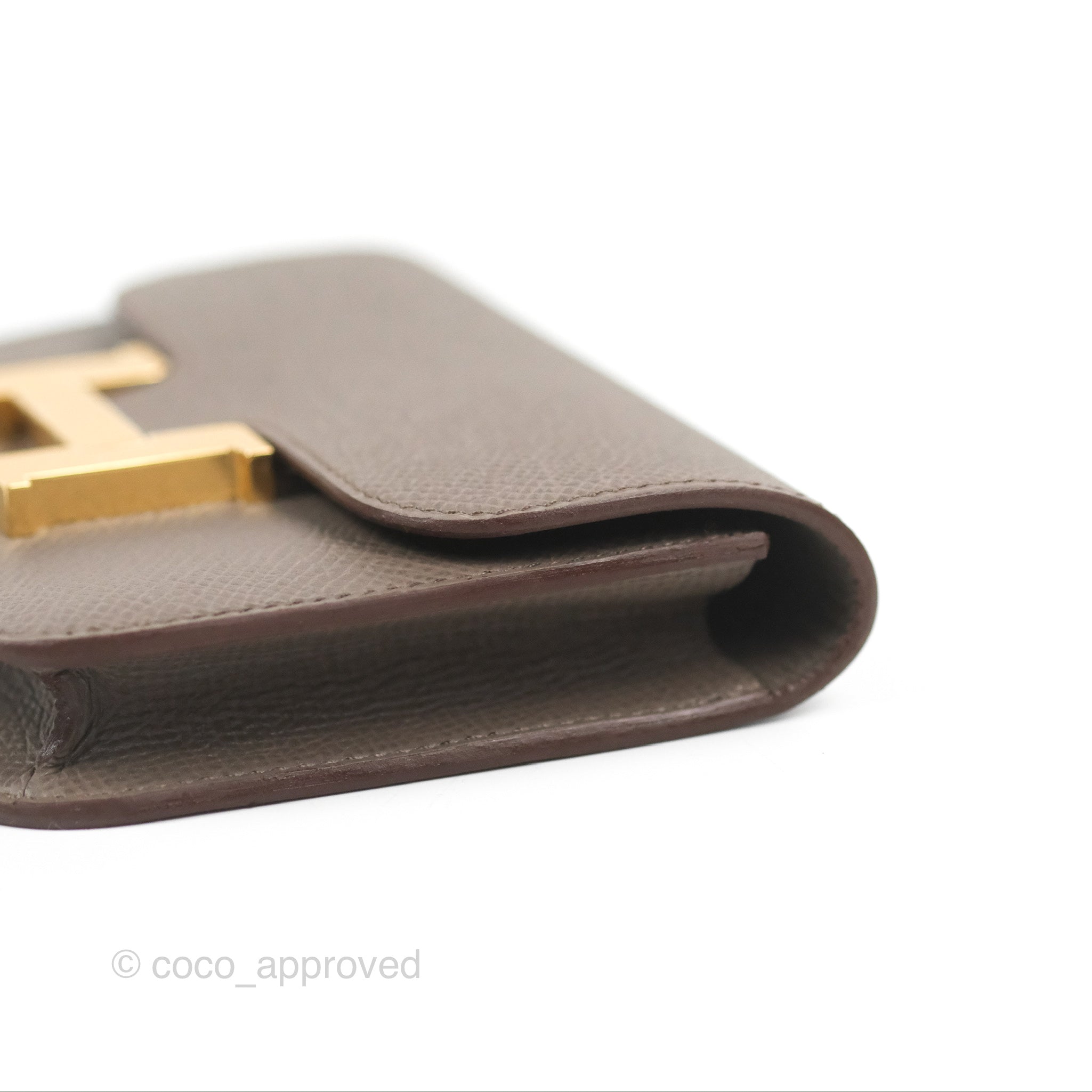 Hermès Constance Gold Epsom Passant Short Wallet Gold Hardware, 2019 (Like New), Womens Handbag