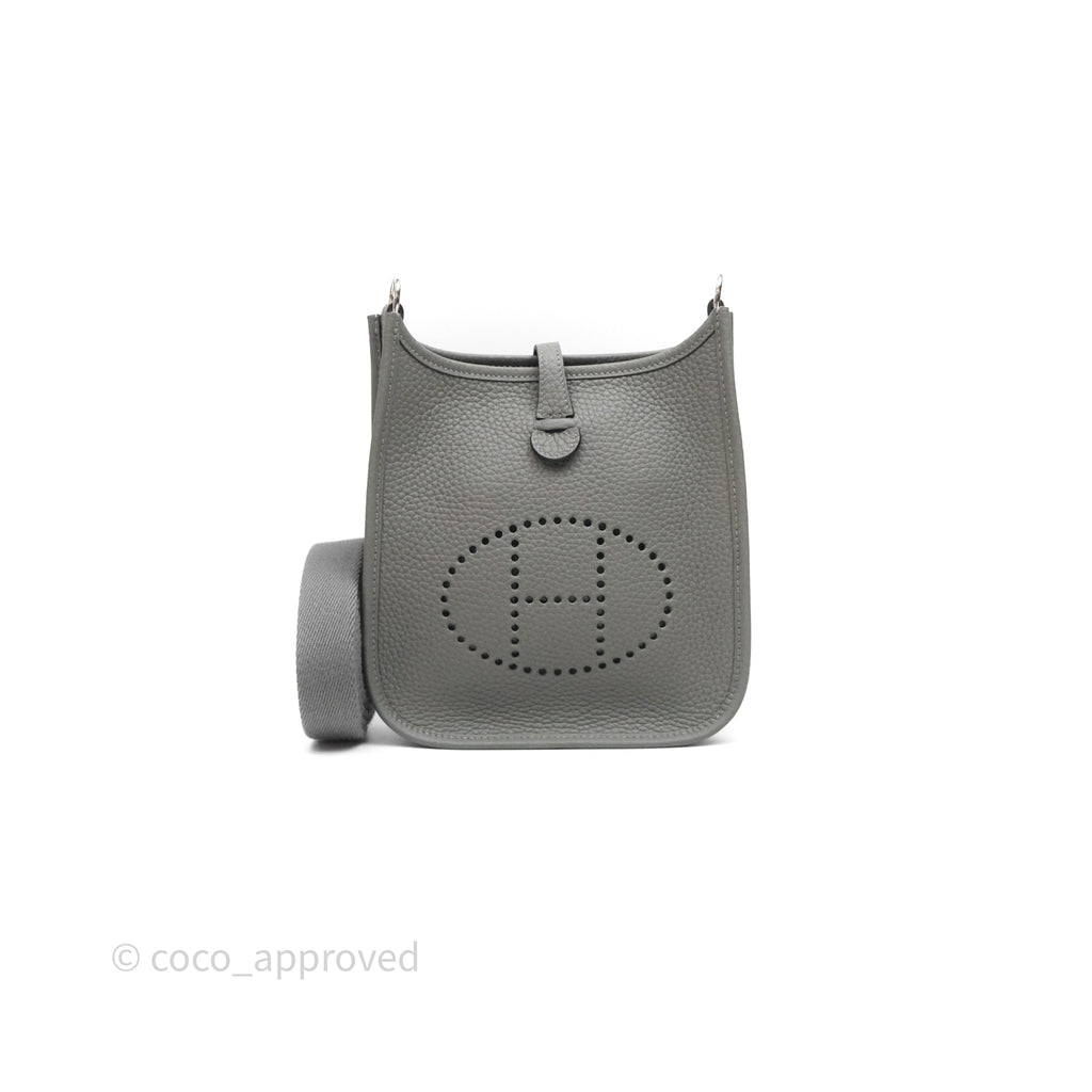 Hermès Mini Evelyne 16 Gris Meyer 0L Clemence Palladium Hardware