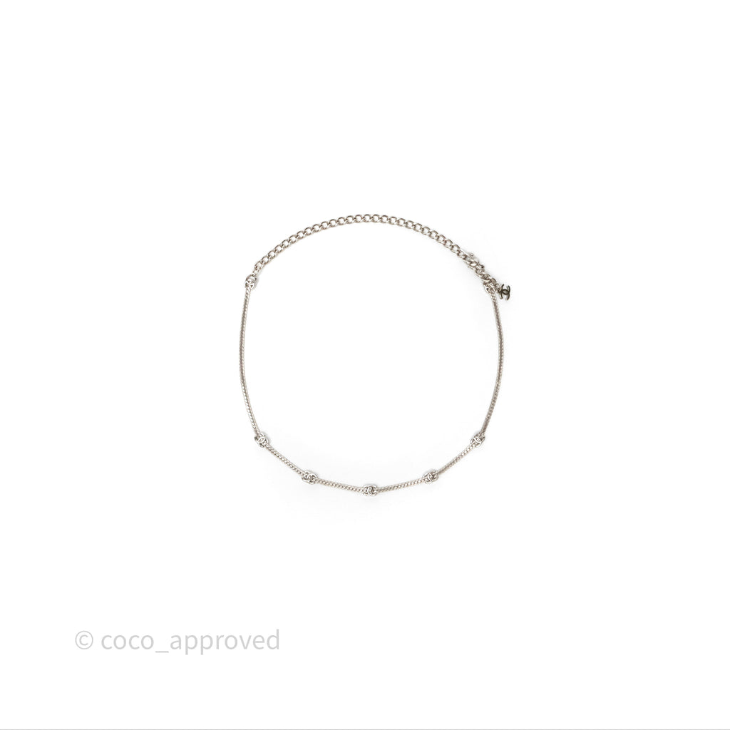 Chanel Five CC Choker Silve Tone 24B