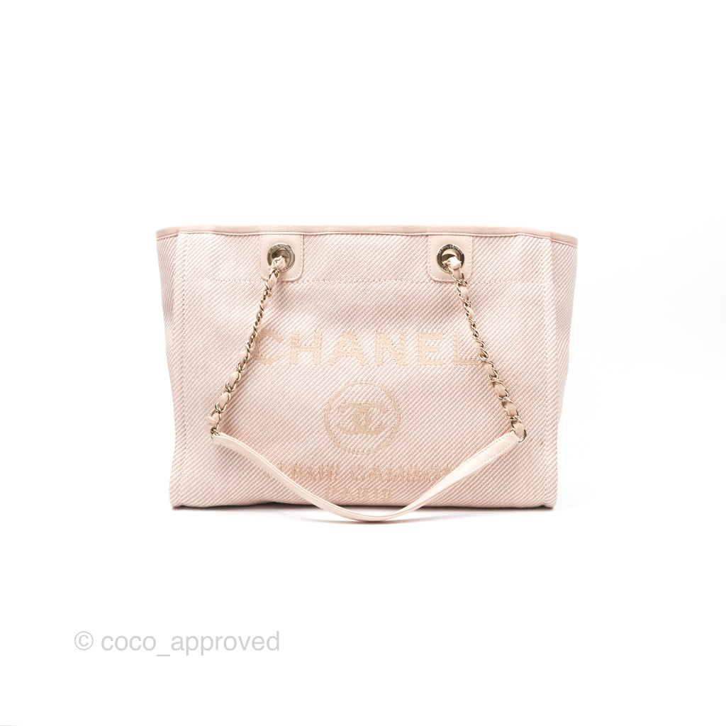 Chanel Medium Deauville Pink Canvas Gold Hardware