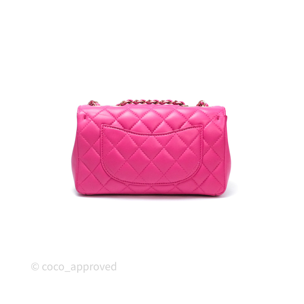 Chanel Quilted Mini Mademoiselle Chic Flap Dark Pink Lambskin Aged Gold Hardware