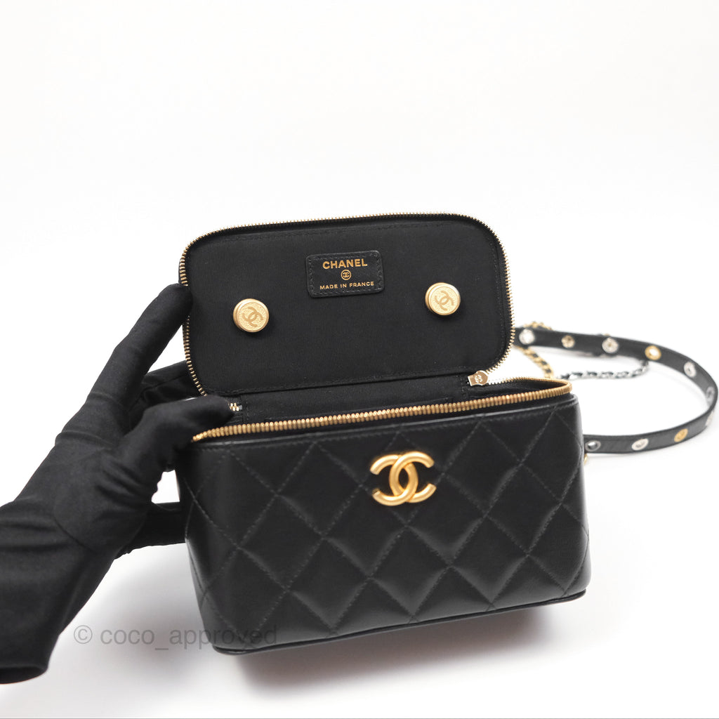 Chanel Vanity With Chain Black Goatskin Mixed Hardware