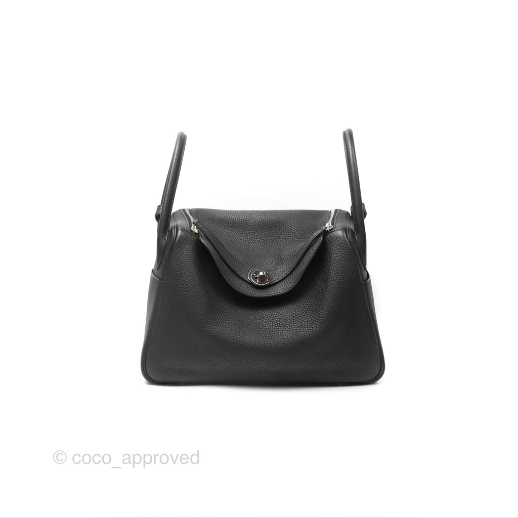 Hermès Lindy 30 Black Clemence Palladium Hardware