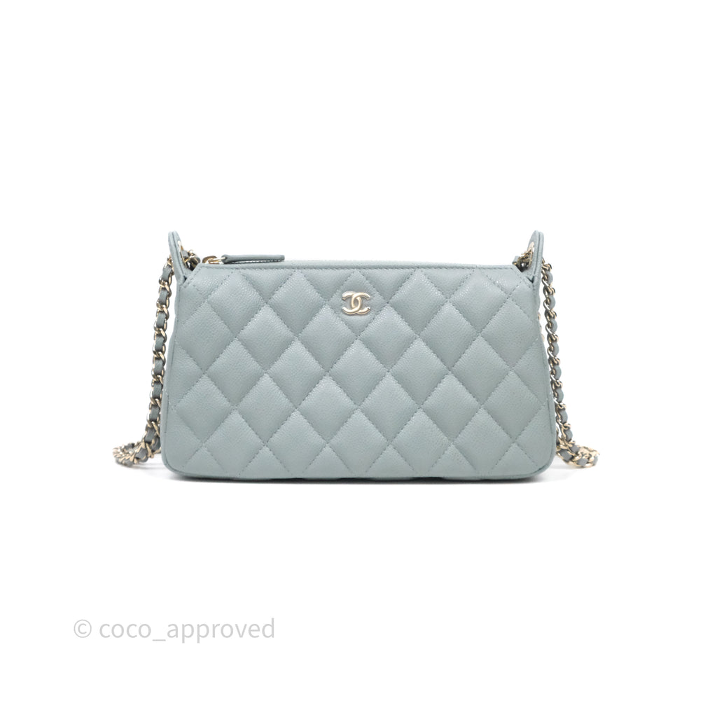 Chanel Clutch on Chain Tiffany Green Caviar Gold Hardware