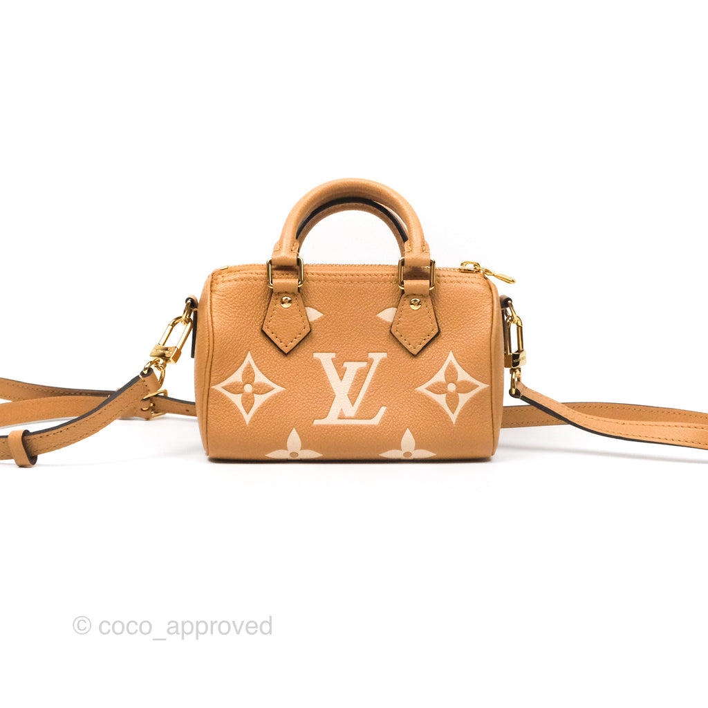 Louis Vuitton Nano Speedy Monogram Arizona Creme