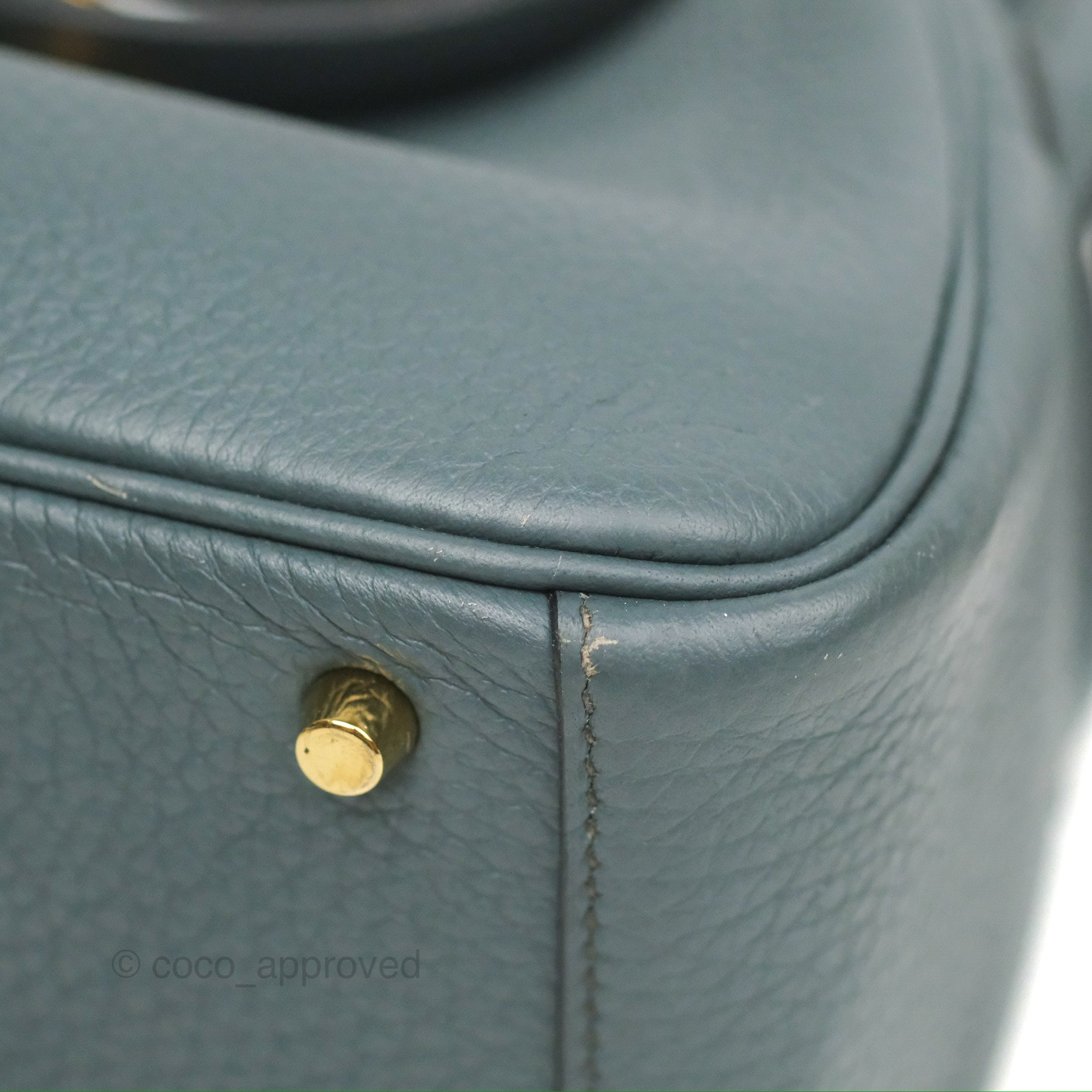 Hermès Mini Lindy 20 Bleu Orage Clemence Gold Hardware – Coco