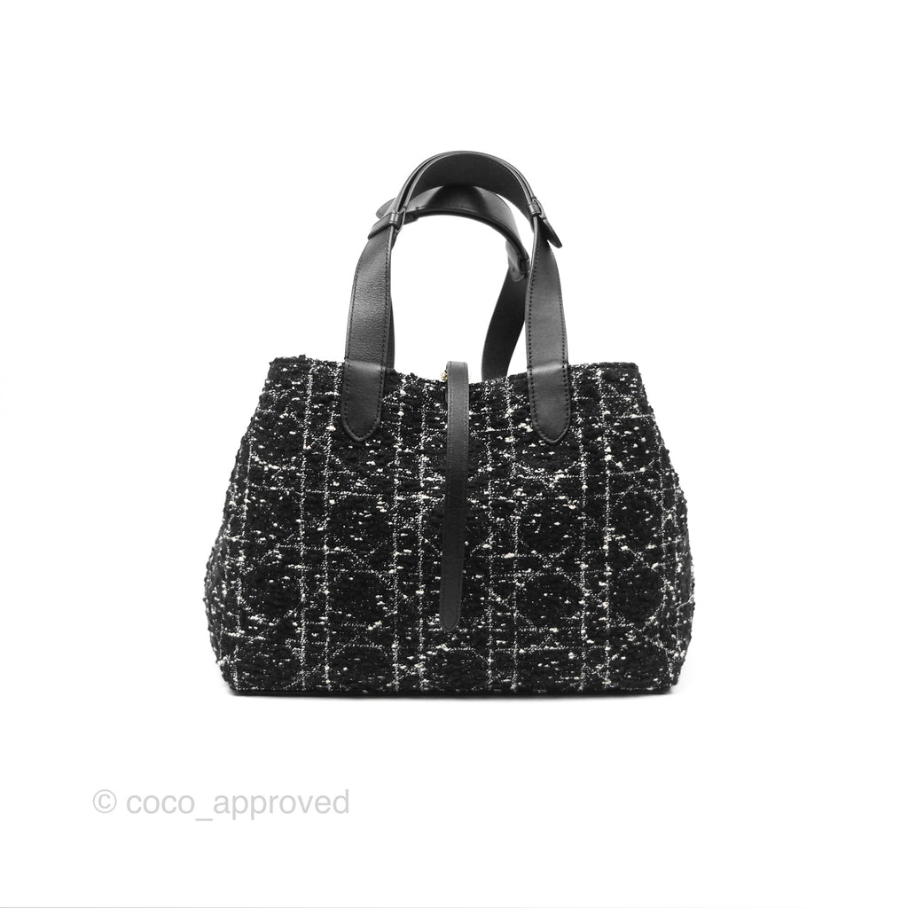 Christian Dior Medium Dior Toujours Black Cannage Tweed