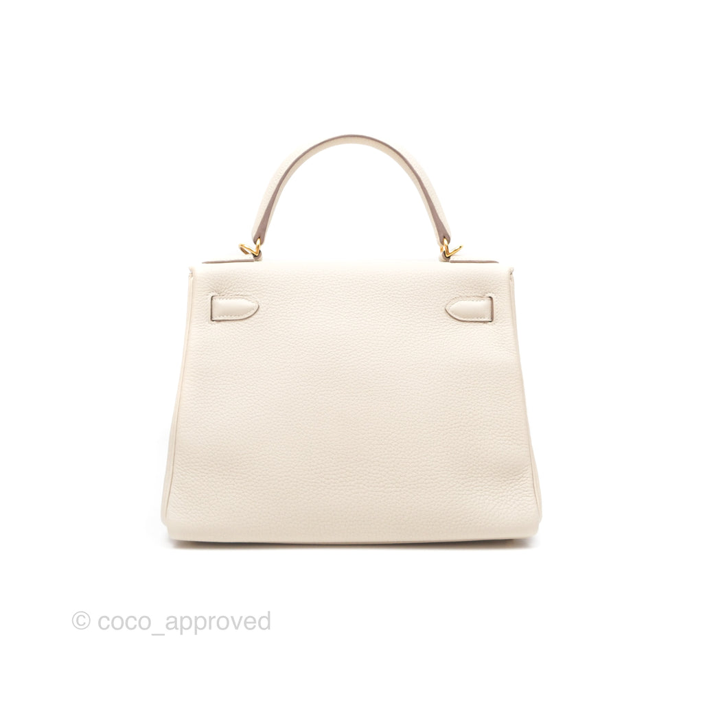 Hermès Kelly 28 Retourn Craie 10 Togo Gold Hardware