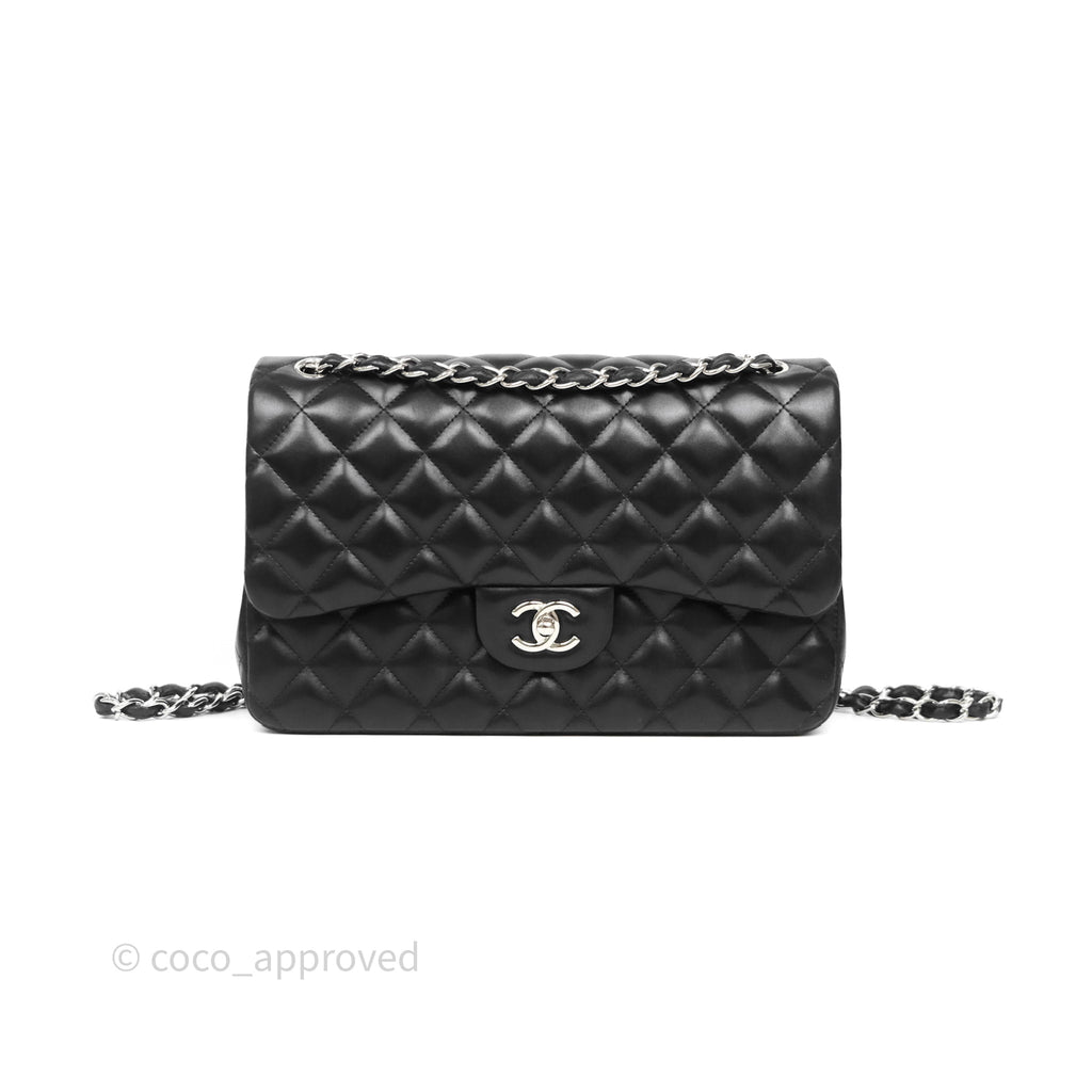 Chanel Jumbo Double Flap Black Lambskin Silver Hardware⁣⁣