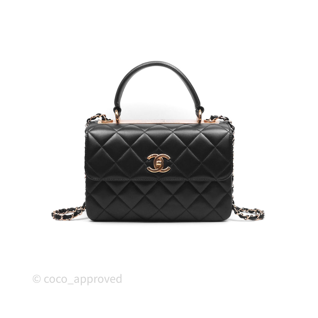 Chanel Trendy CC Small Black Lambskin Rose Gold Hardware