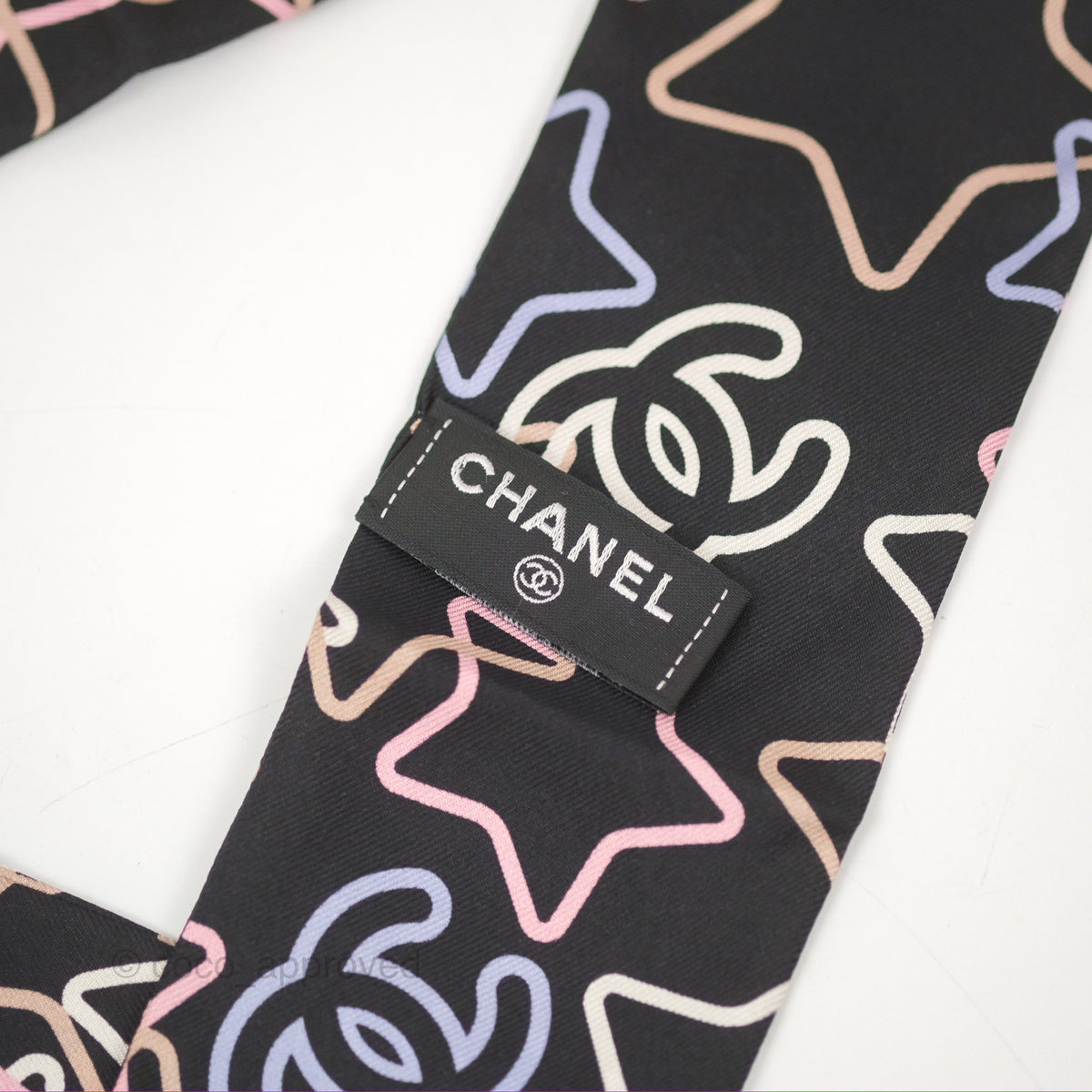 Chanel Star CC Silk Twilly Black – Coco Approved Studio