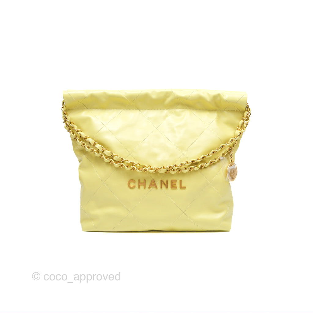 Chanel 22 Small Lime Green Shiny Aged Calfskin Aged Gold Hardware