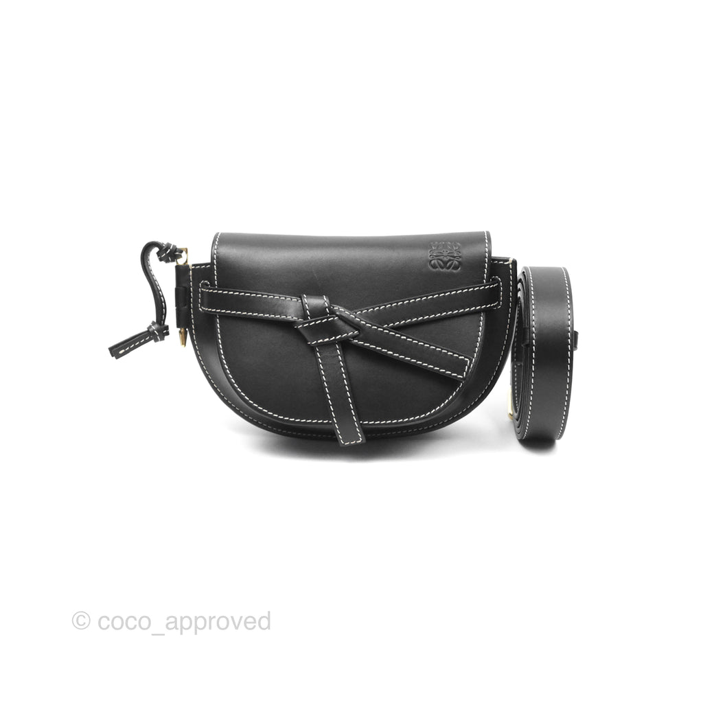 Loewe Mini Gate Belt Bag in Soft Calfskin Black