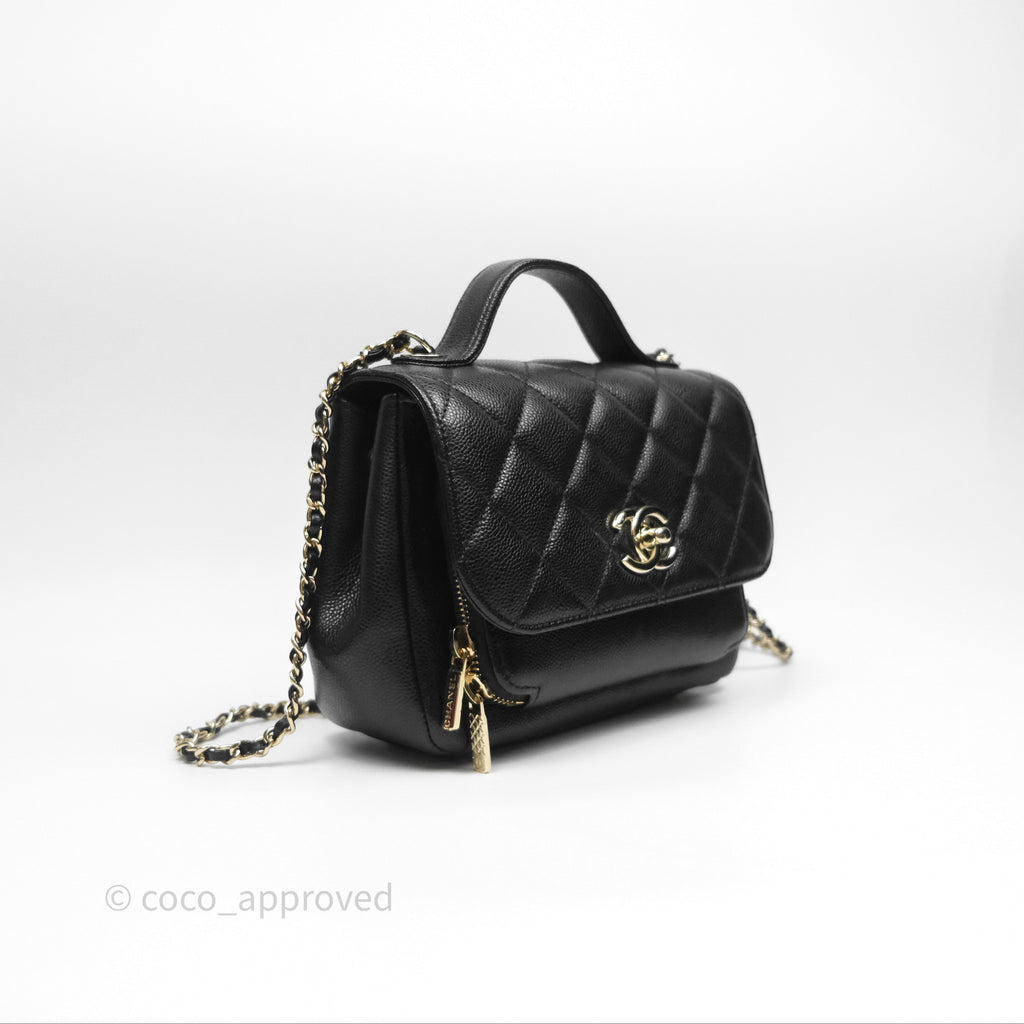 Chanel Quilted Small Business Affinity Flap Black Caviar Gold Hardware