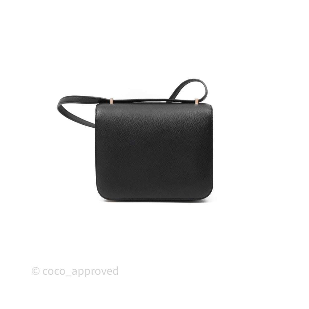 Hermès Constance Mini 18cm Mirror Noir 89 Epsom Palladium Hardware