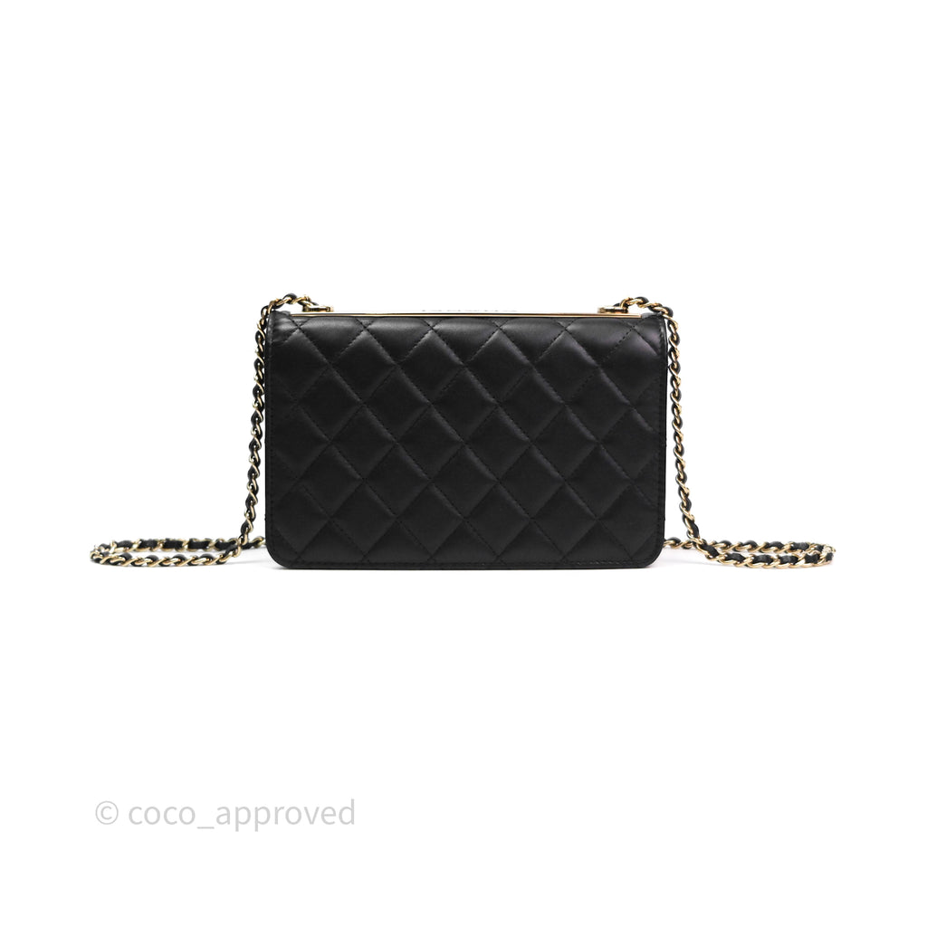 Chanel Trendy CC WOC Wallet on Chain Black Lambskin Gold Hardware