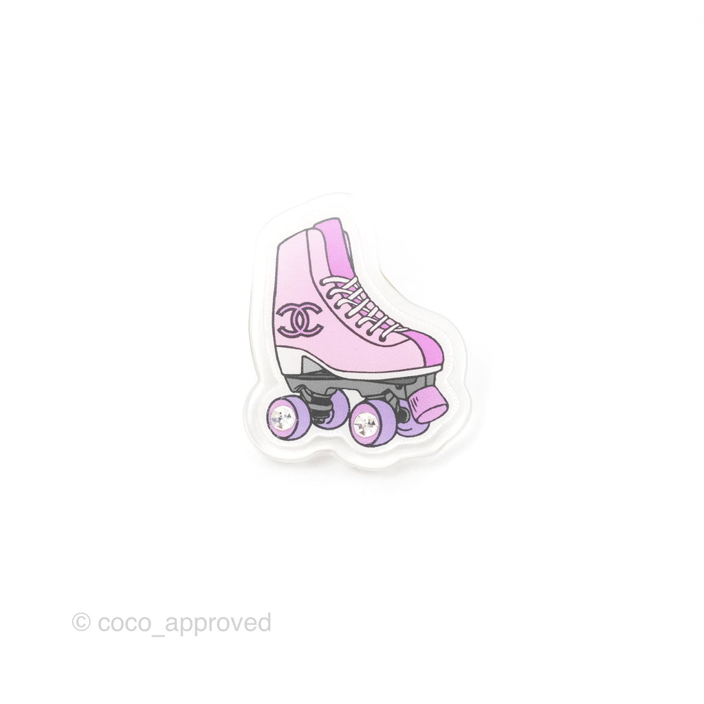 Chanel Crystal Roller Skate Resin Pin Brooch 24C