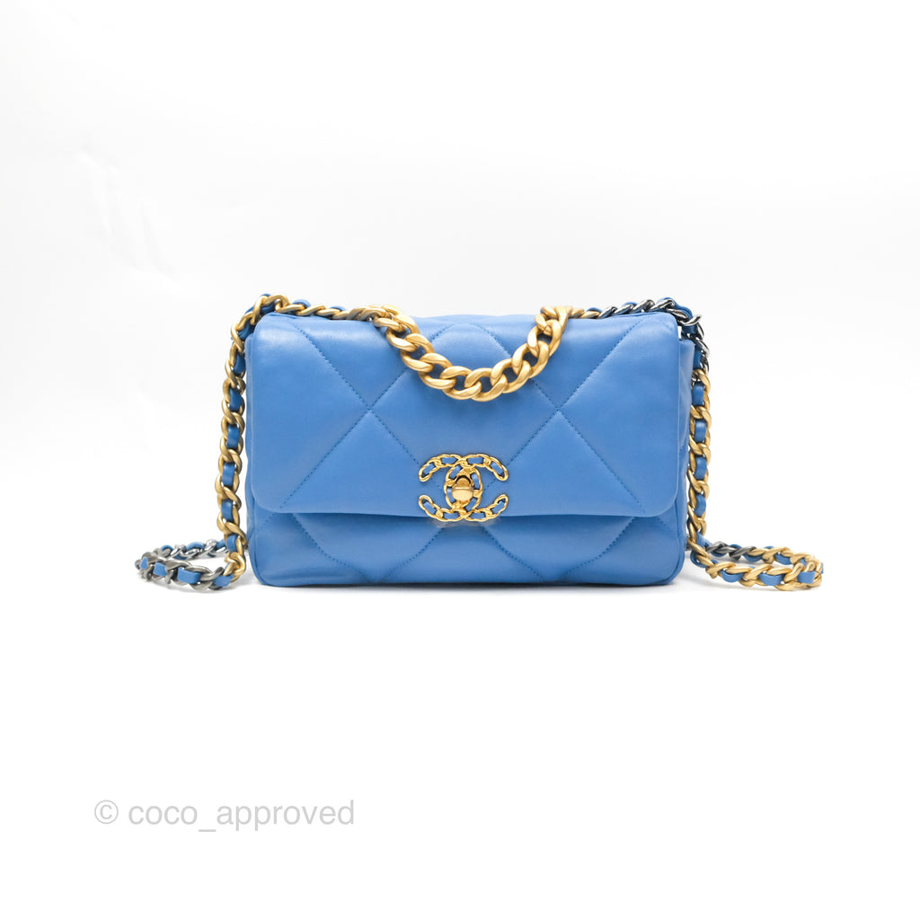 Chanel 19 Small Blue Mixed Hardware