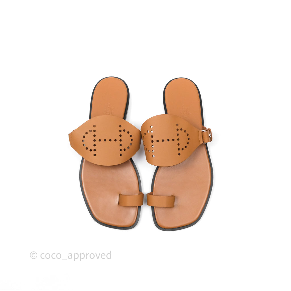 Hermès Hera Sandals Natural Calfskin Size 38