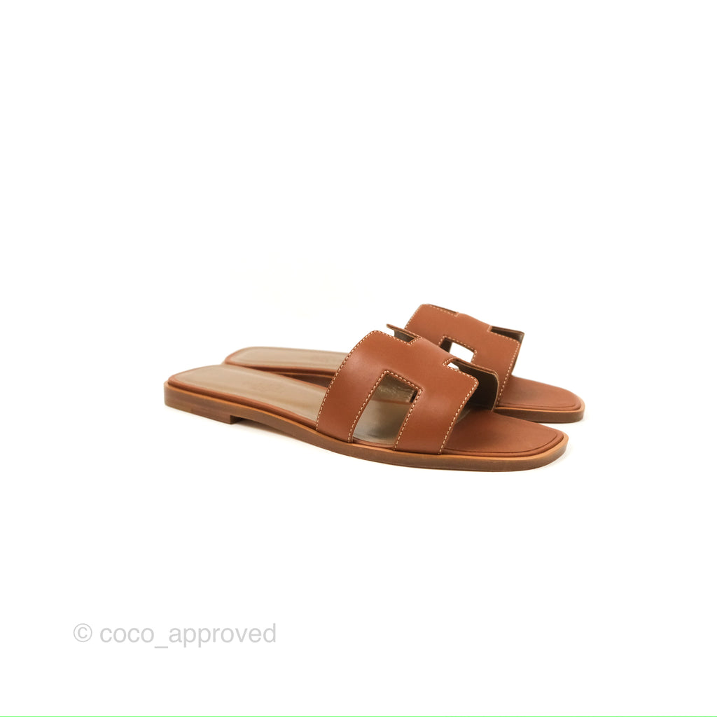 Hermès Oran Sandals Gold Size 37.5