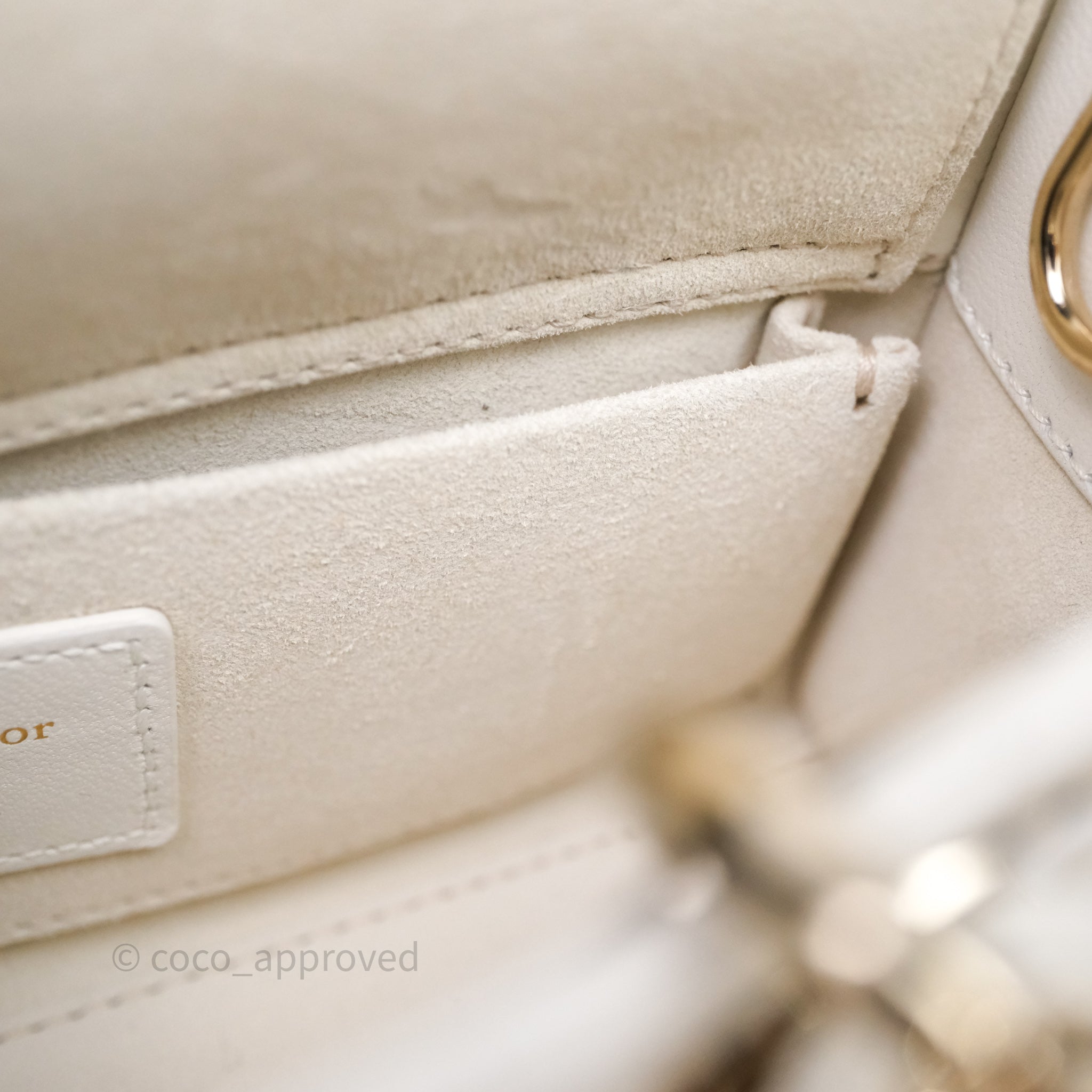 Christian Dior Mini Lady D-Joy White Light Gold Hardware – Coco