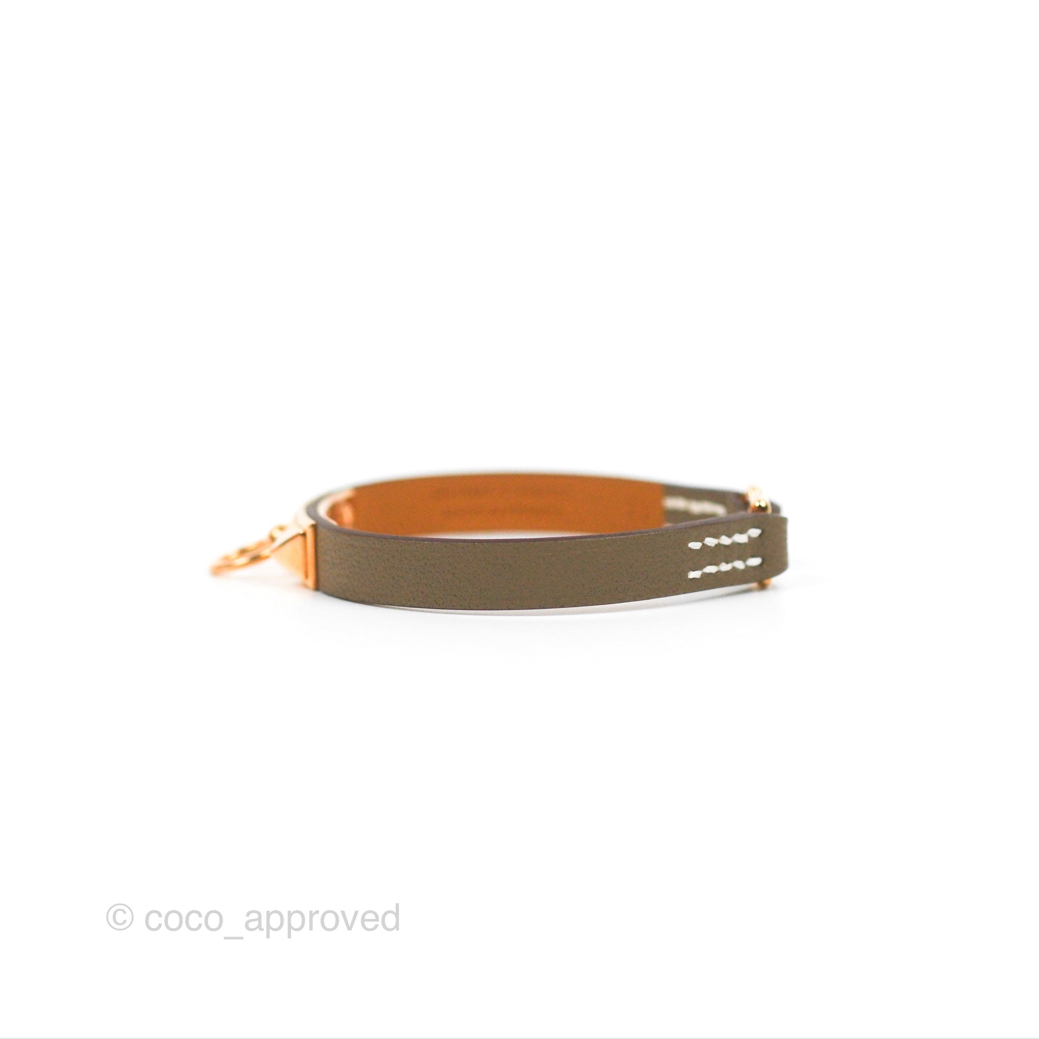 Hermès Rivale Mini Bracelet Etoupe Swift Palladium Hardware – Coco