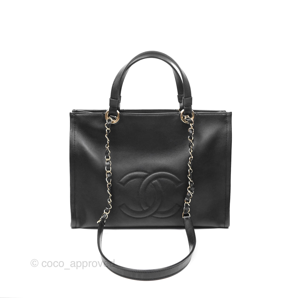 Chanel CC Zipped Shopping Tote Calfskin Gold Hardware