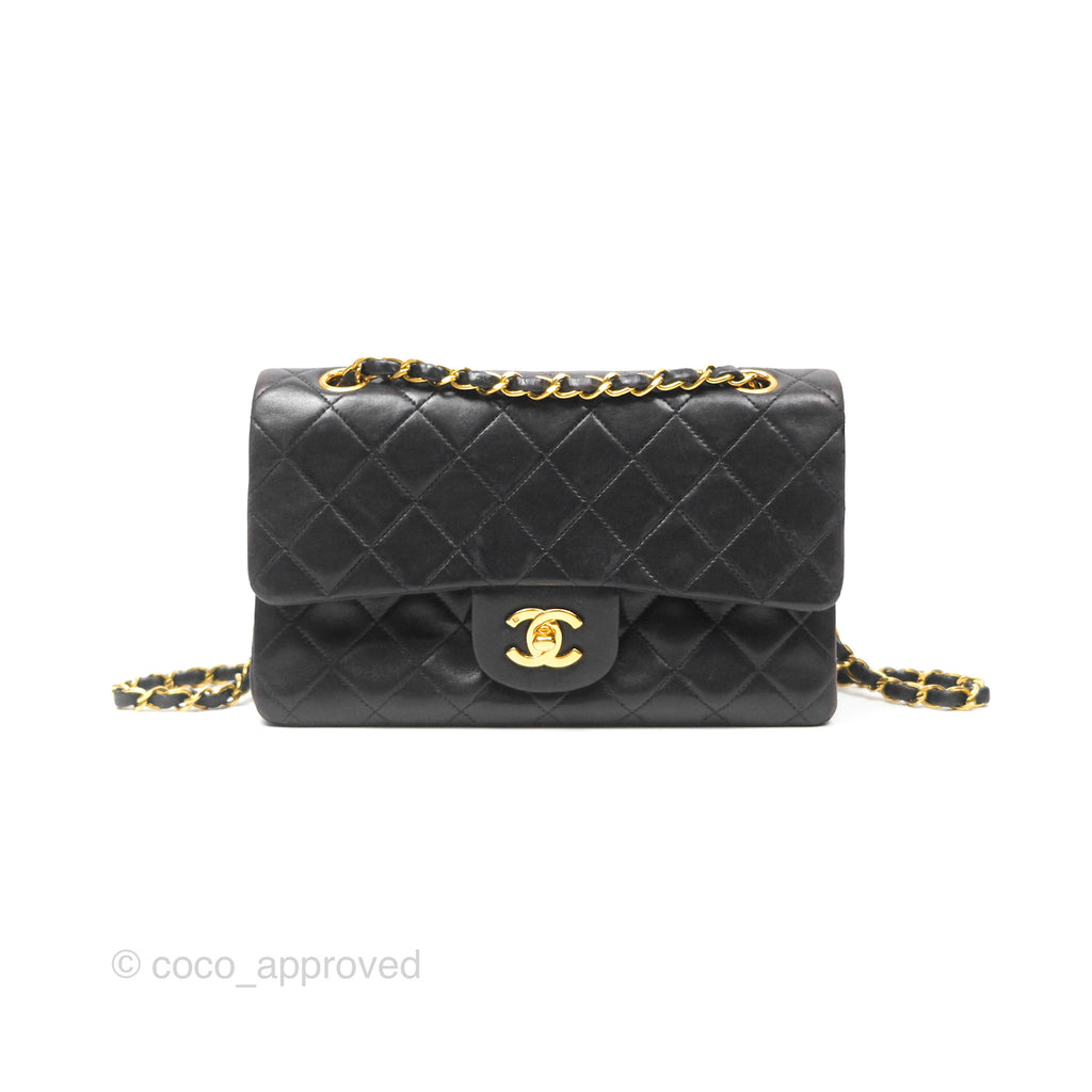 Chanel Classic Vintage Small Flap Black Lambskin 24K Gold Hardware