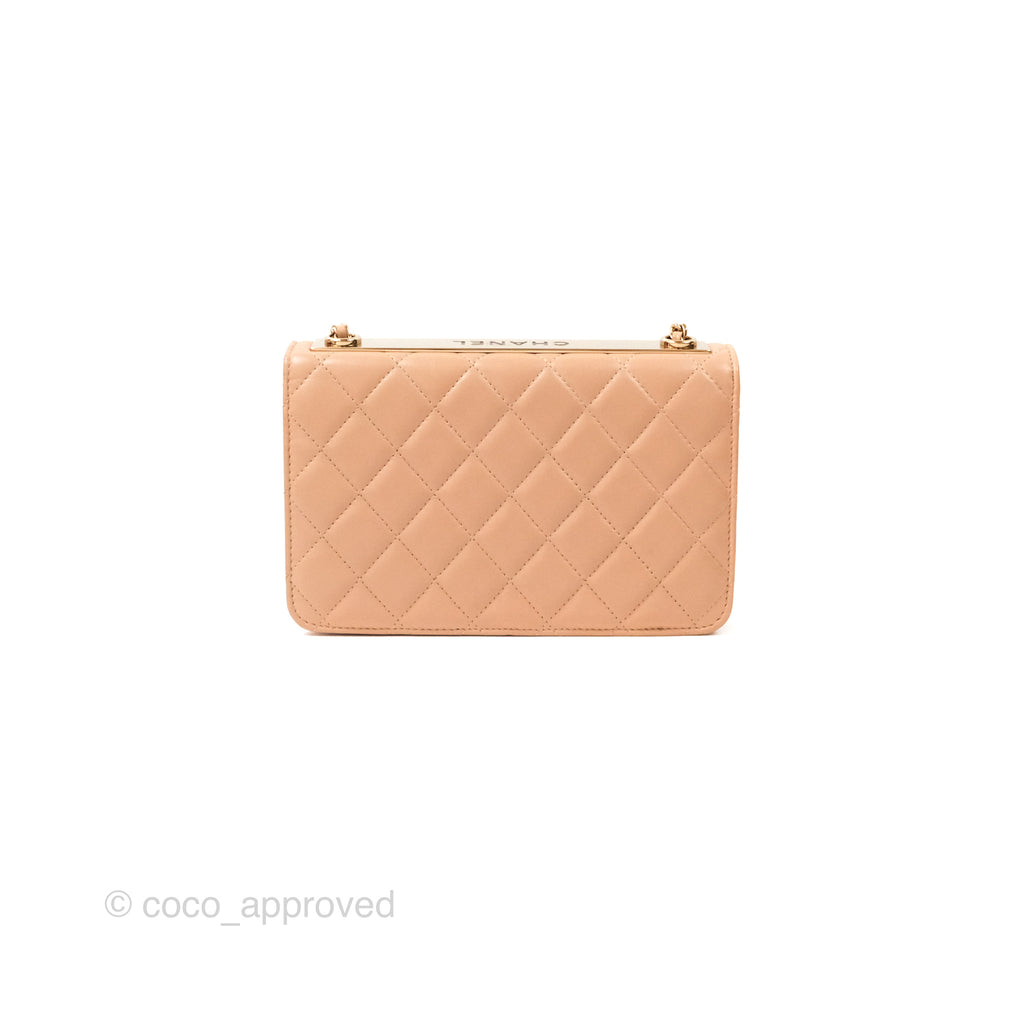 Chanel Trendy CC WOC Quilted Beige Lambskin Gold Hardware