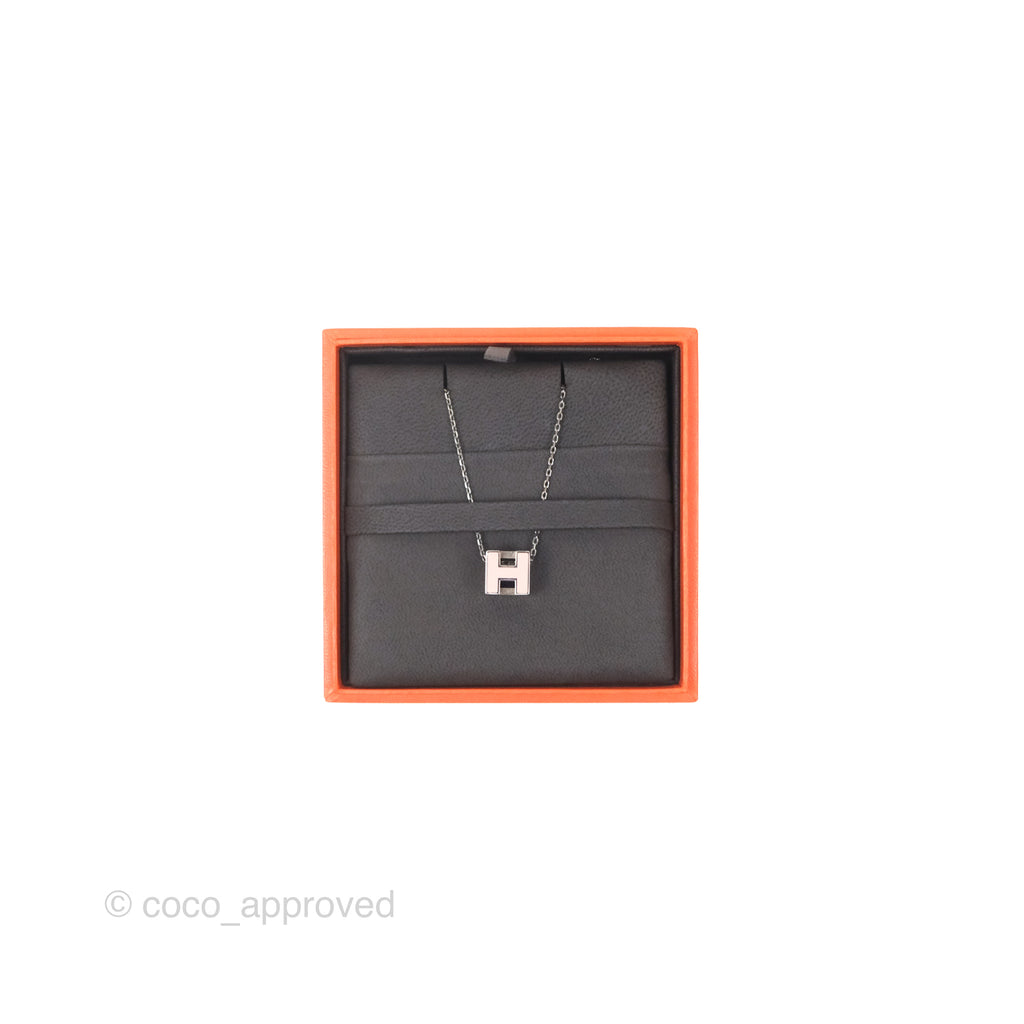 Hermès Cage D'H Necklace Rose Dragee 3Q Palladium Hardware