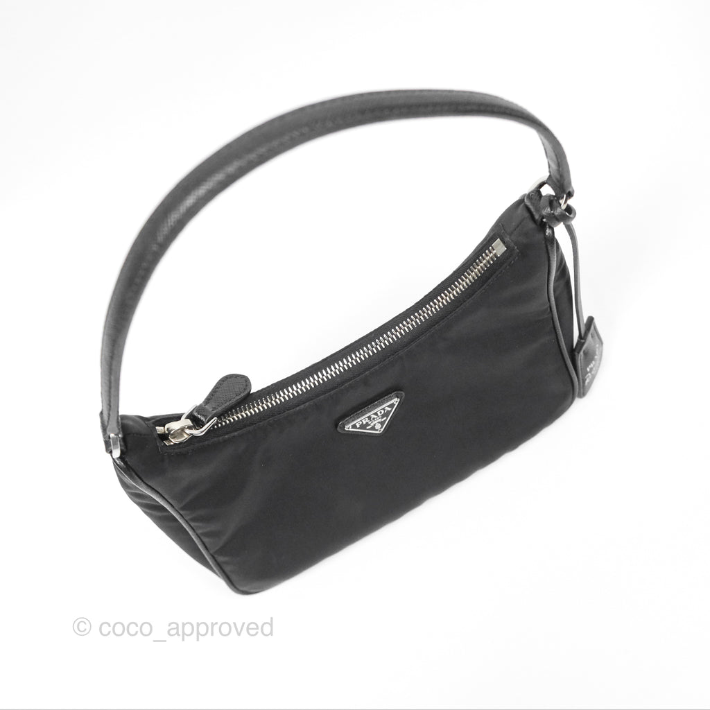 Prada Re-Edition 2005 Nylon Mini Bag Black Silver Hardware