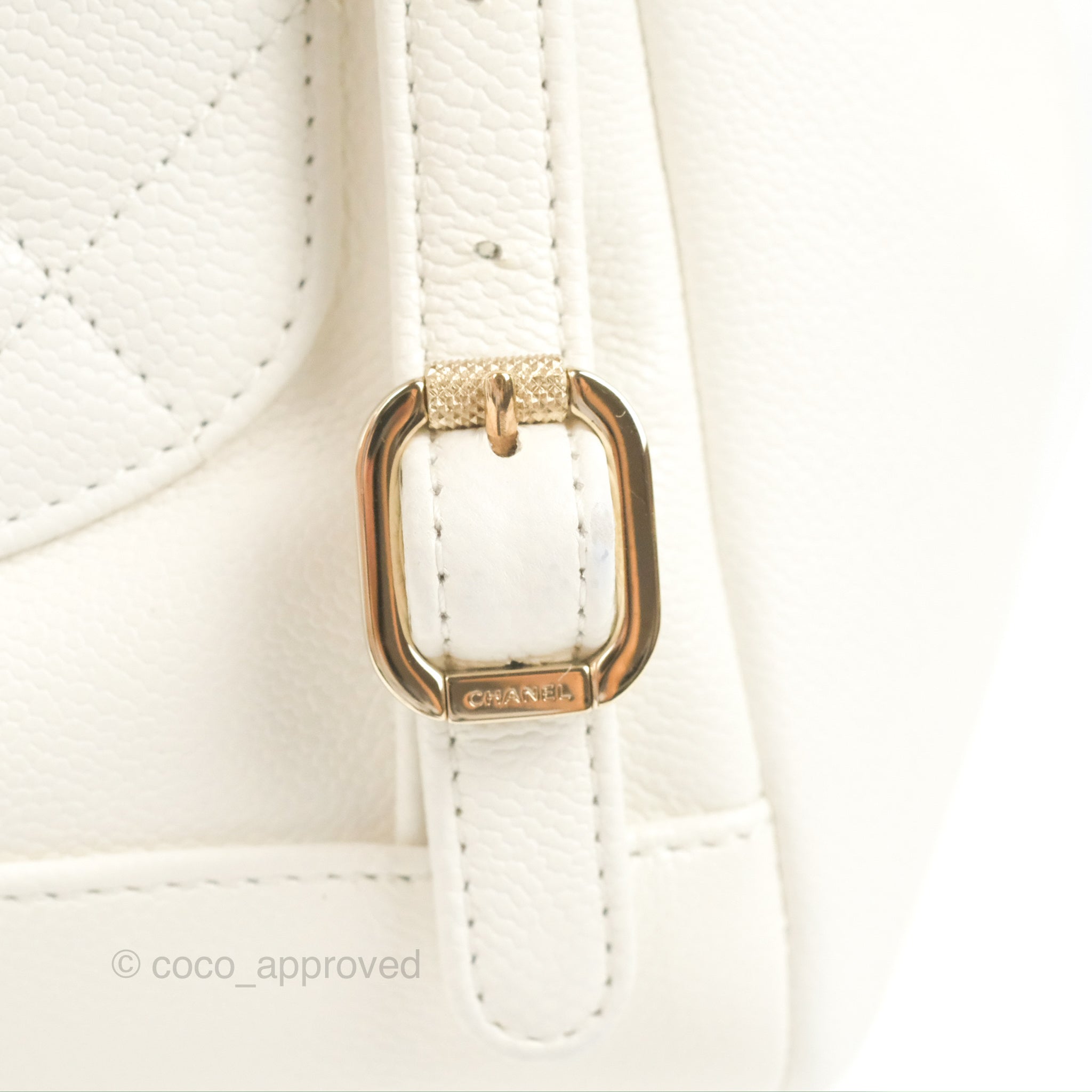 Chanel Mini Business Affinity Backpack White Caviar Gold Hardware 22B – Coco Approved Studio