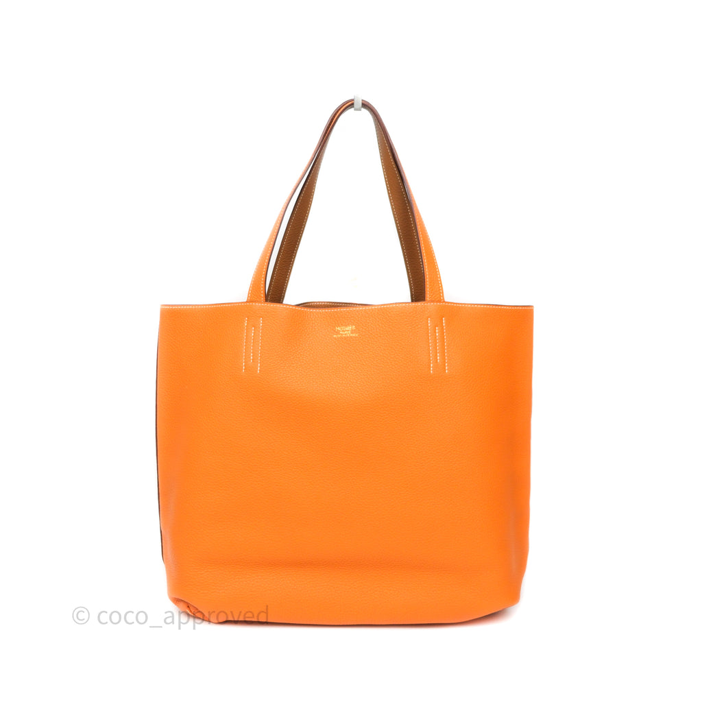 Hermès Double Sens Tote 36 Gold/ Orange Clemence
