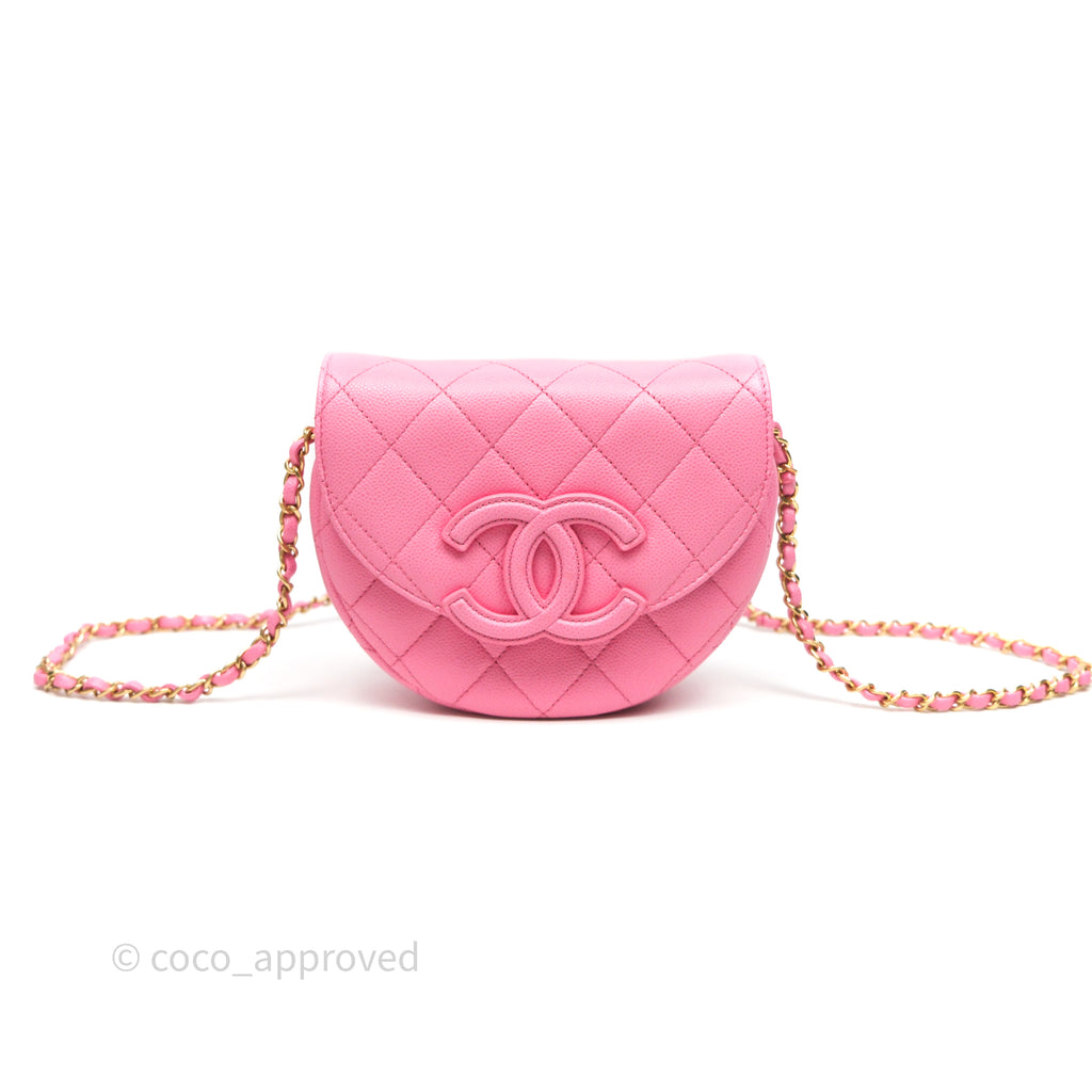 Chanel Quilted Mini Messenger Bag Pink Caviar 23P