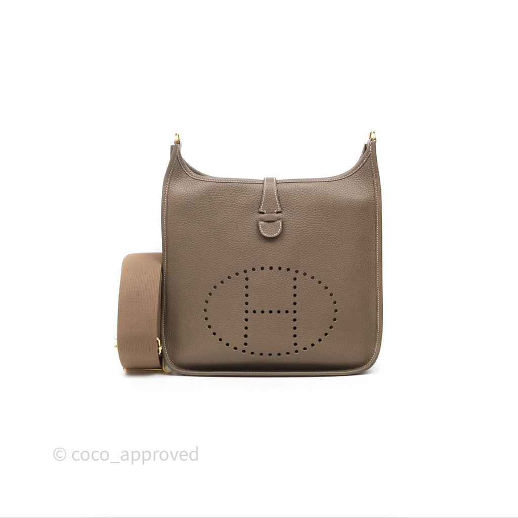 Hermes Evelyne III 29 Etoupe 18 Taurillon Clemence Gold Hardware