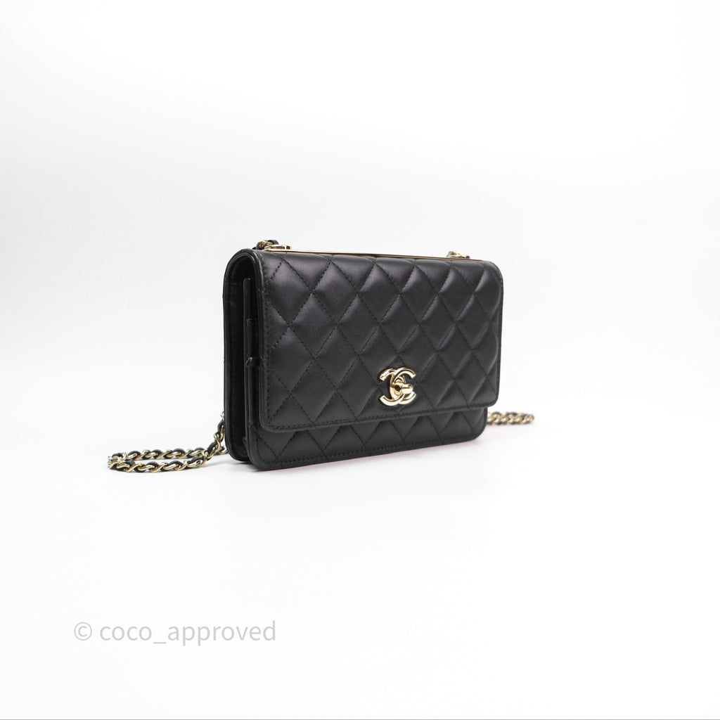 Chanel Trendy CC WOC Wallet on Chain Black Lambskin Gold Hardware